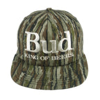 Budweiser - King of Beers Embroidered Camo Snapback Hat 1990s OSFA Vintage Retro