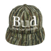 Budweiser - King of Beers Embroidered Camo Snapback Hat 1990s OSFA Vintage Retro