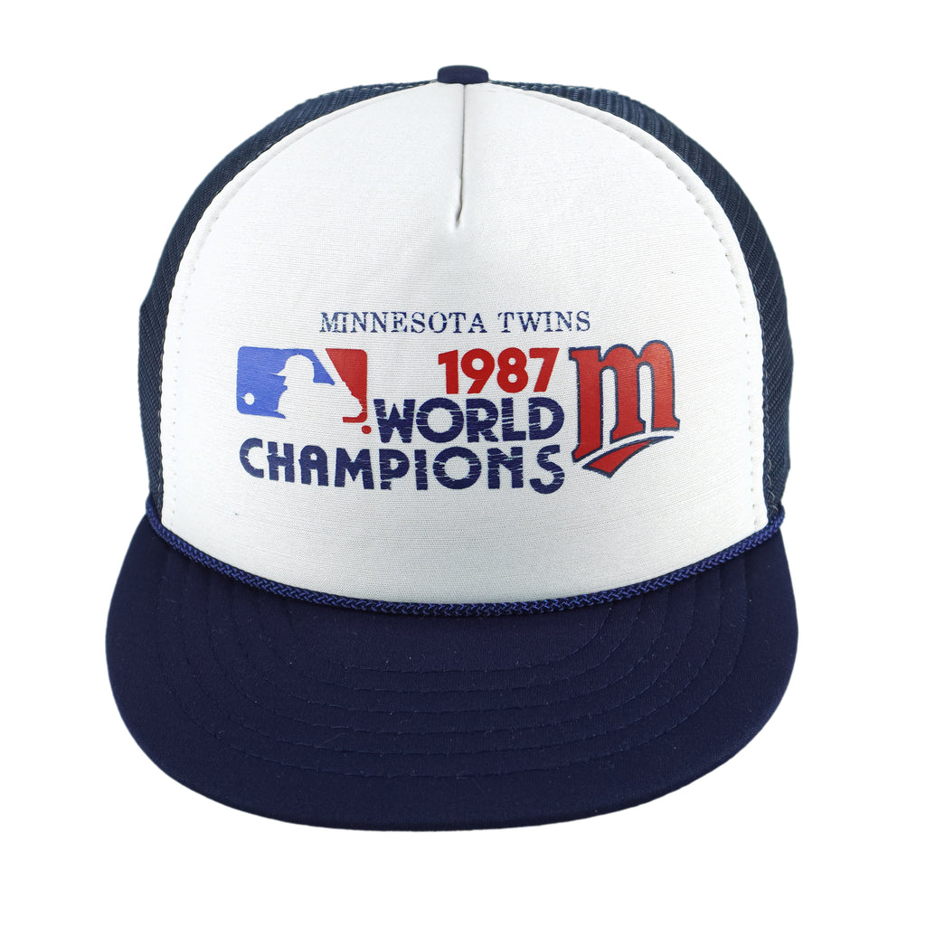 MLB (Nissin) - Minnesota Twins World Champs Trucker Hat 1987 OSFA Vintage Retro Baseball