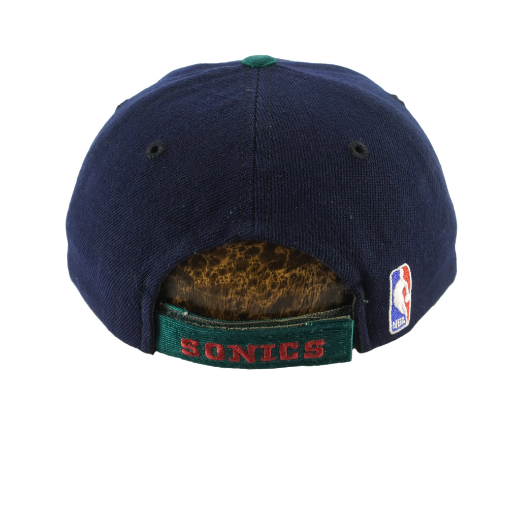 Puma - Seattle SuperSonics Embroidered Adjustable Hat 1990s OSFA Vintage Retro Basketball