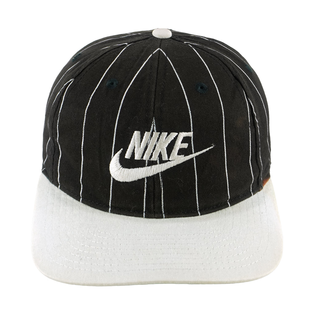 Nike - Embroidered Stripes Snapback Hat 1990s OSFA Vintage Retro