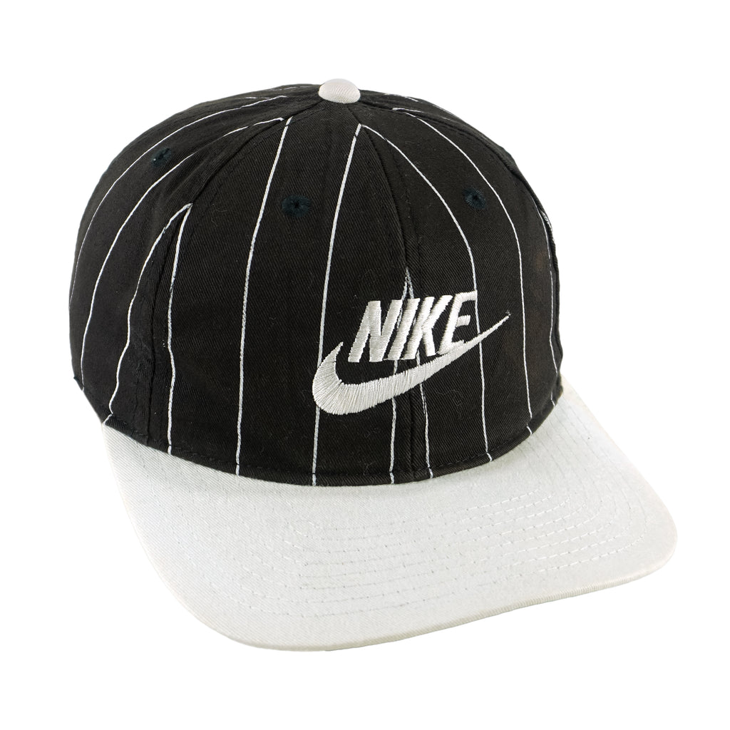 Nike - Embroidered Stripes Snapback Hat 1990s OSFA Vintage Retro