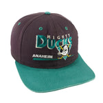 NHL (Twins Enterprise) - Anaheim Mighty Ducks Snapback Hat 1990s OSFA Vintage Retro Hockey