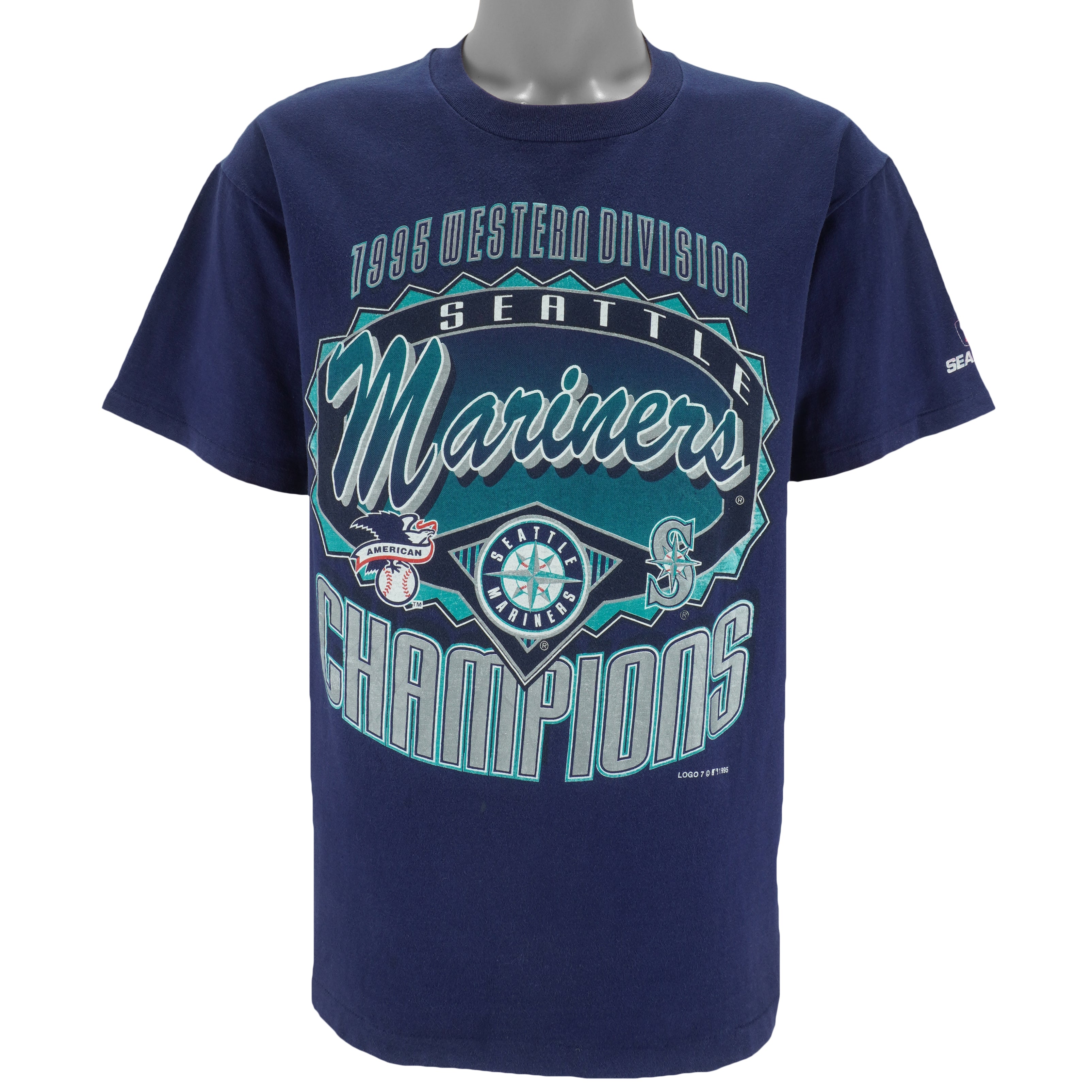 MLB (Logo 7) - Seattle Mariners T-Shirt 1990s Large vintage retro baseball