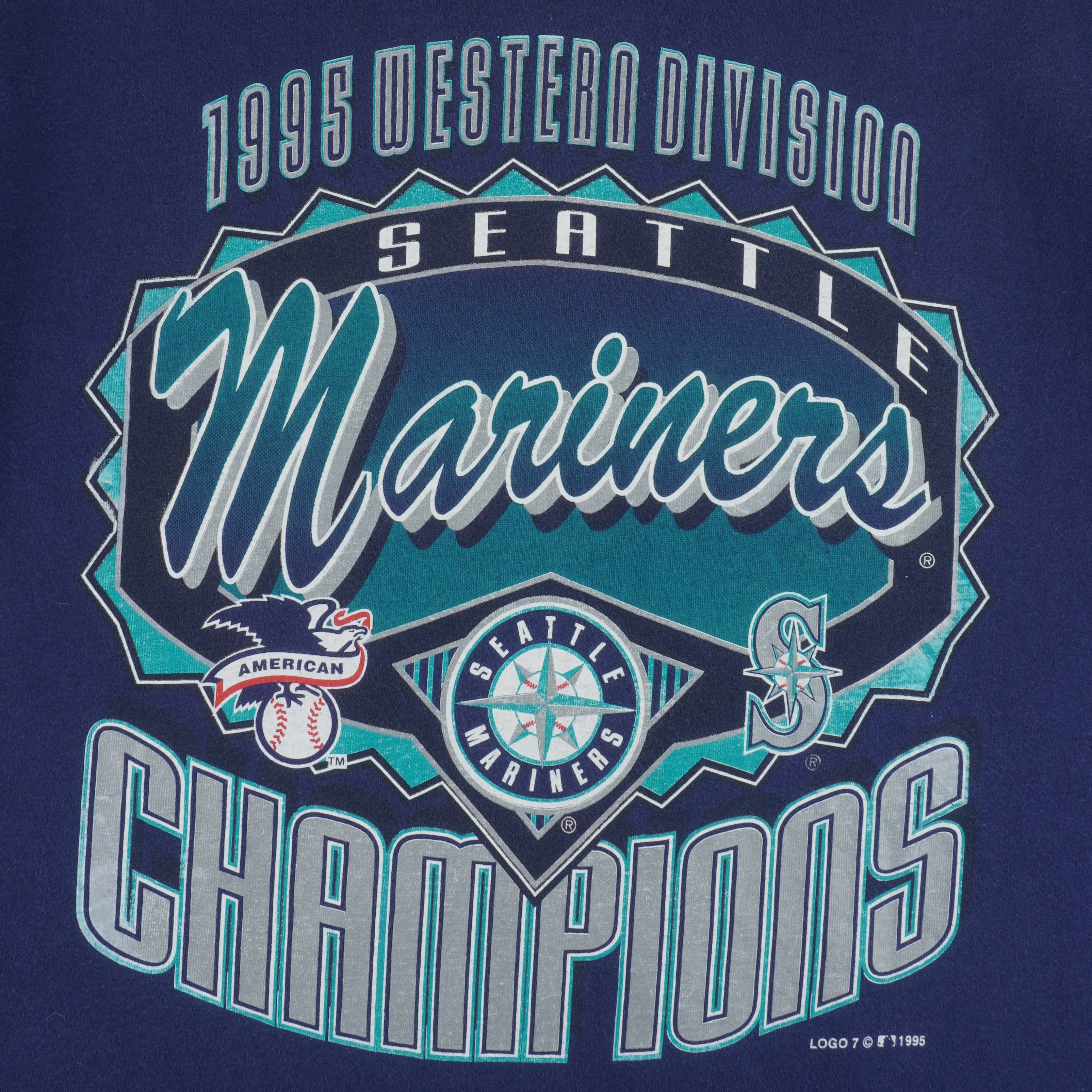 MLB (Logo 7) - Seattle Mariners T-Shirt 1990s Large vintage retro baseball