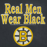 NHL - Boston Bruins Real Men Wear Black T-Shirt 1990 Large