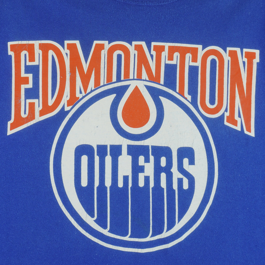 Starter - Edmonton Oilers Big Logo T-Shirt 1990s X-Large