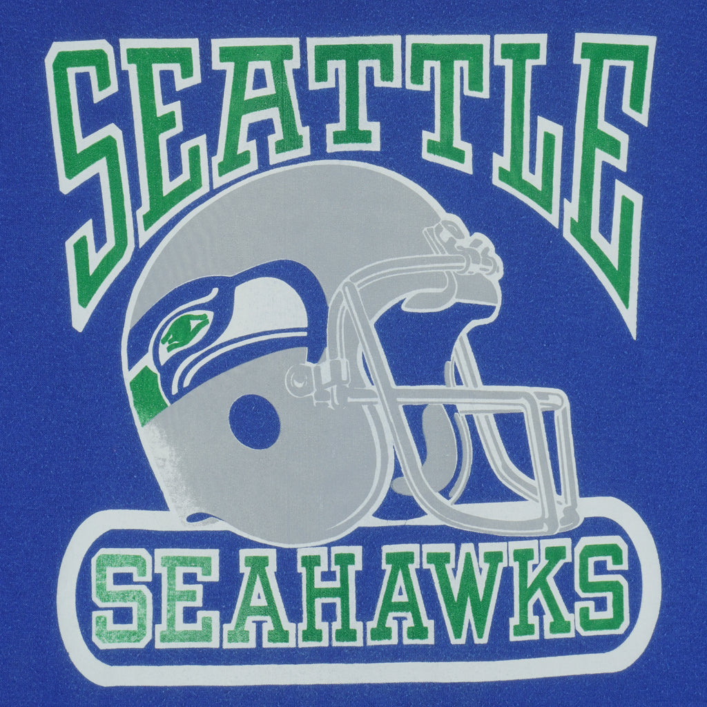 NFL (Logo 7) - Seattle Seahawks T-Shirt 1980s Large Vintage retro football