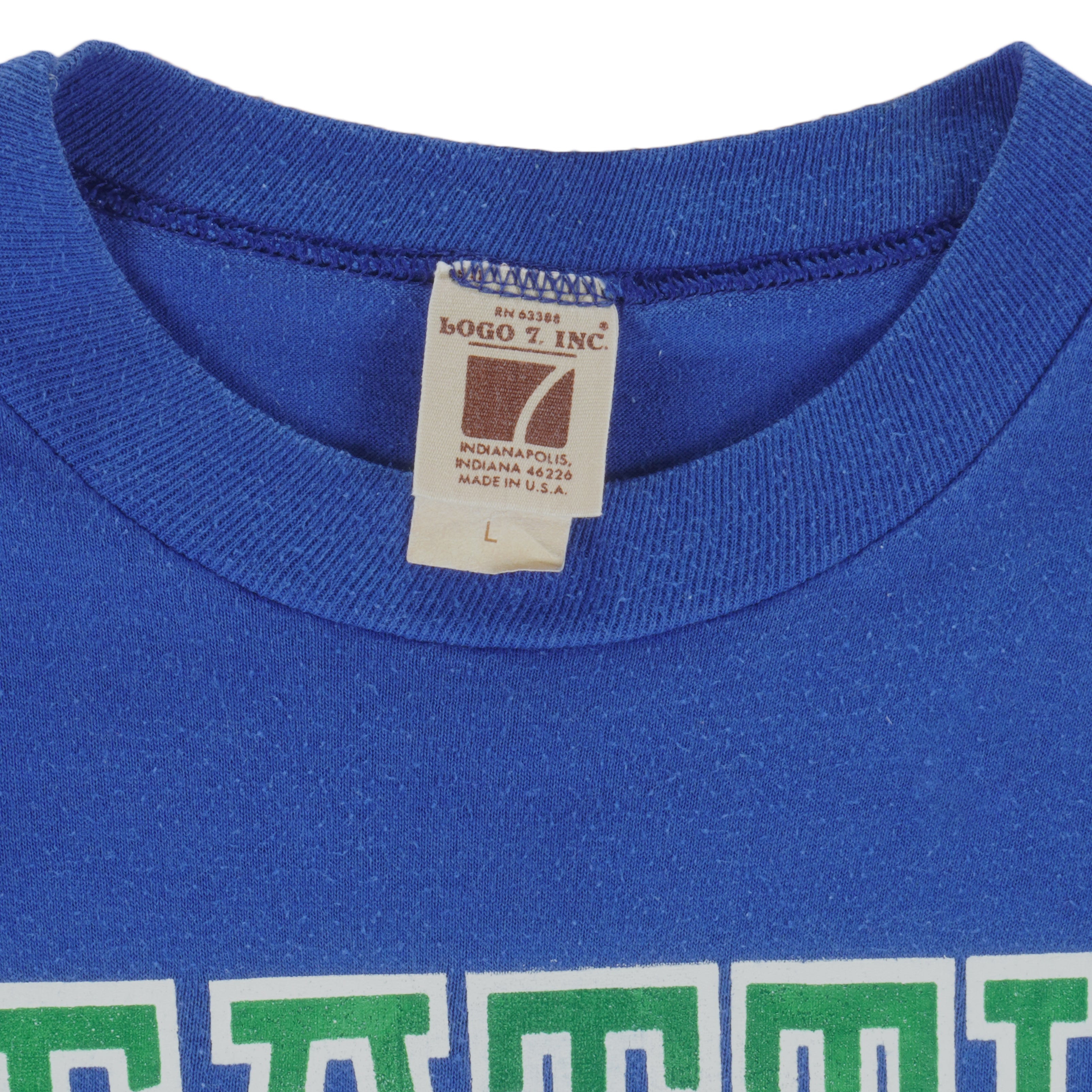 NFL (Logo 7) - Seattle Seahawks T-Shirt 1980s Large Vintage retro football
