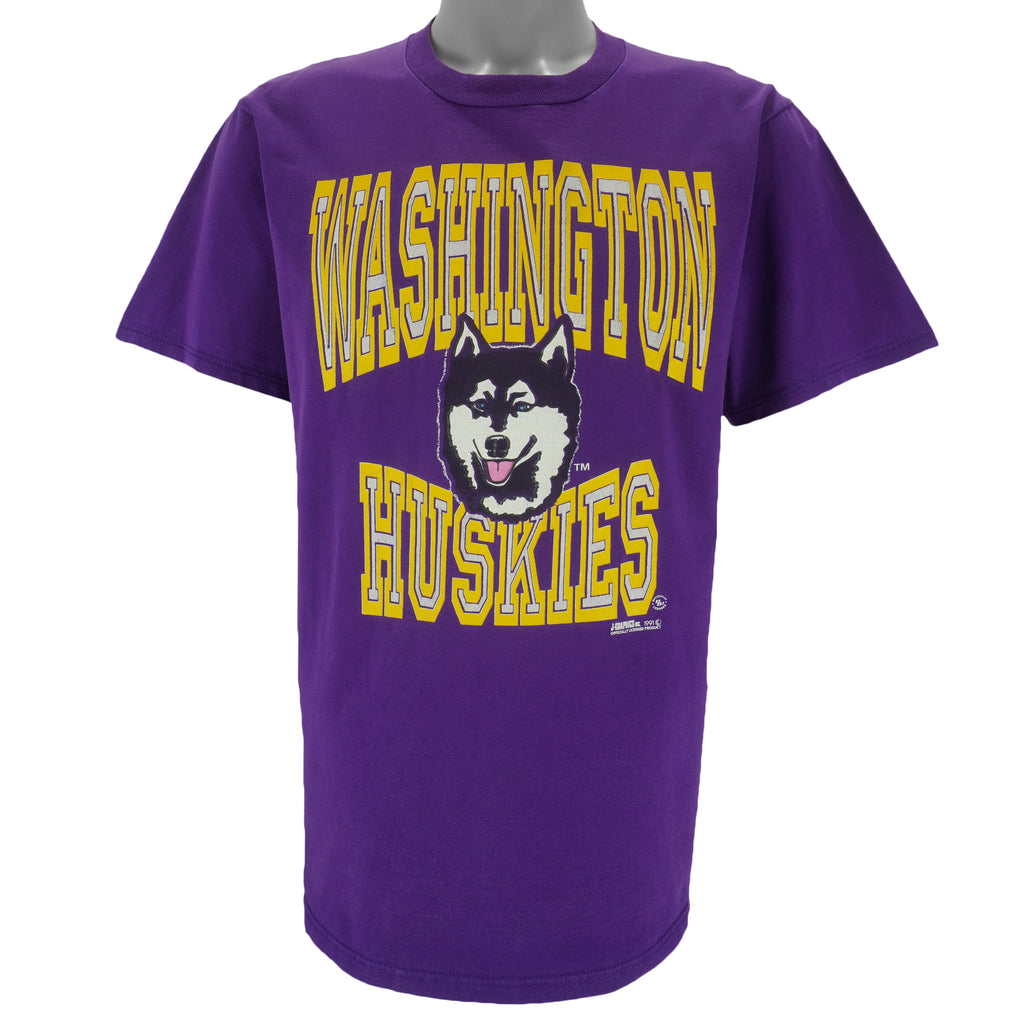 NCAA (Jerzees) - Washington Huskies Deadstock T-Shirt 1991 Large vintage retro football college