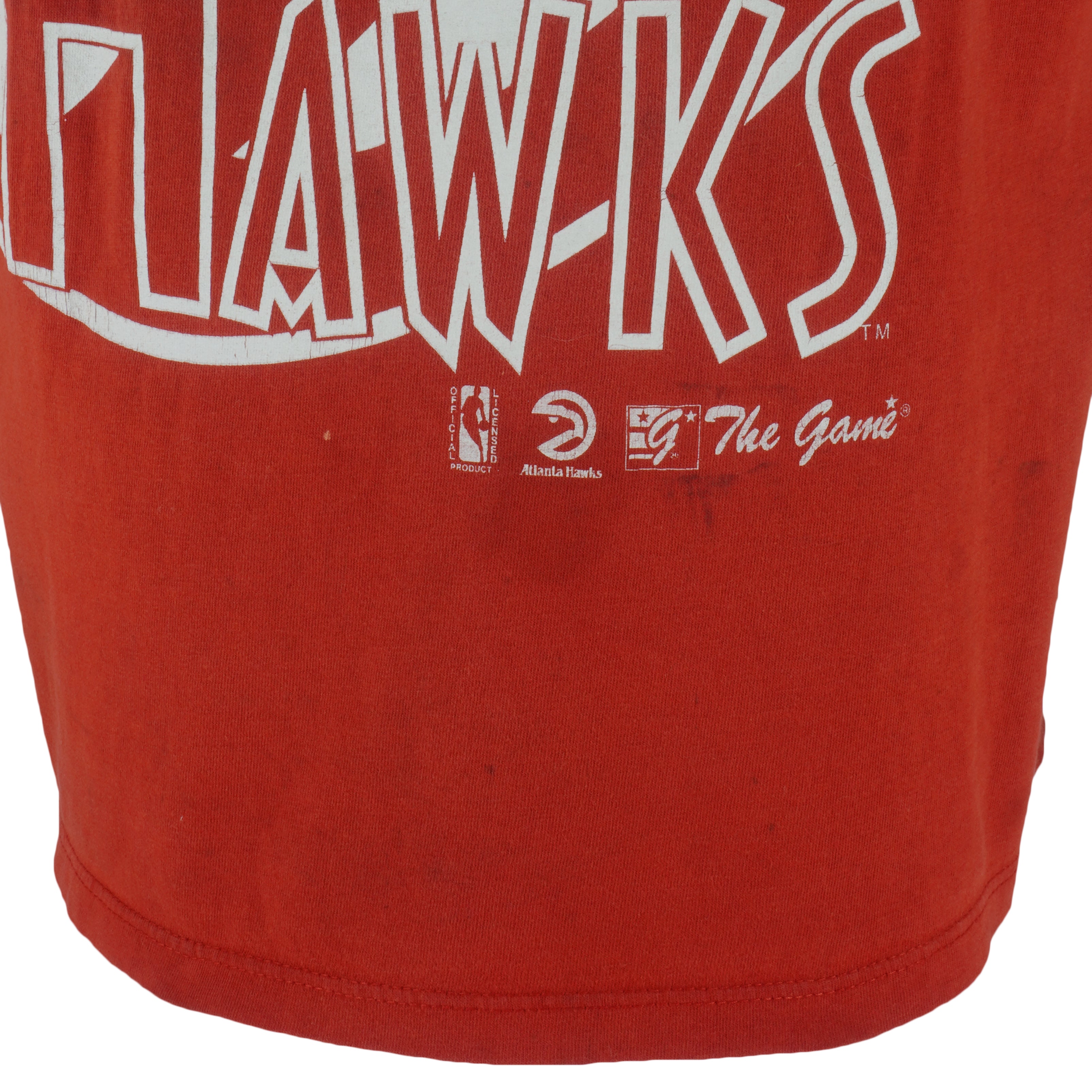NBA (The Game) - Atlanta Hawks Spell-Out T-Shirt 1990s Large vintage retro basketball