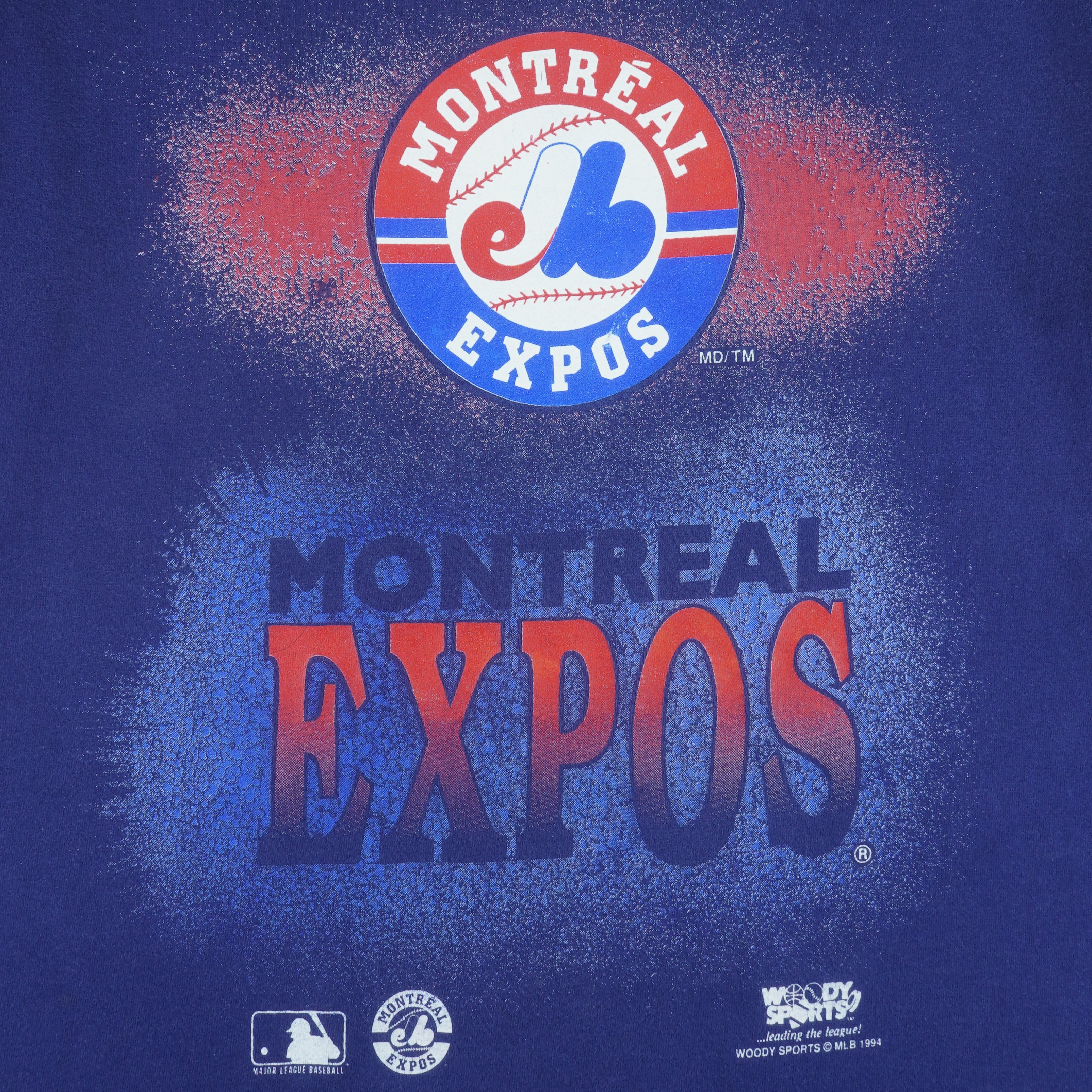MLB (Woody Sports) - Montreal Expos T-Shirt 1994 Large vintage retro baseball