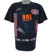 NHL (Salem) - Montreal Canadiens Fire On Ice T-Shirt 1990s Large vintage retro hockey