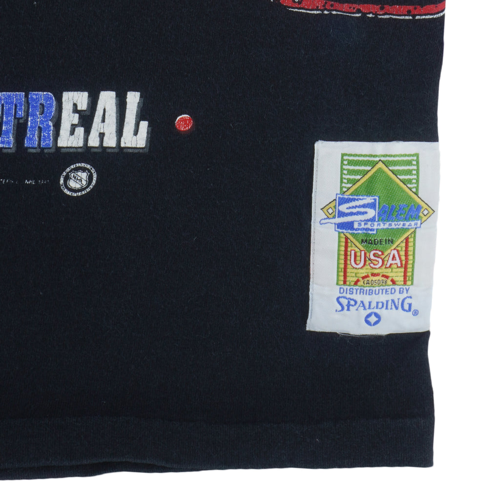 NHL (Salem) - Montreal Canadiens Fire On Ice T-Shirt 1990s Large vintage retro hockey