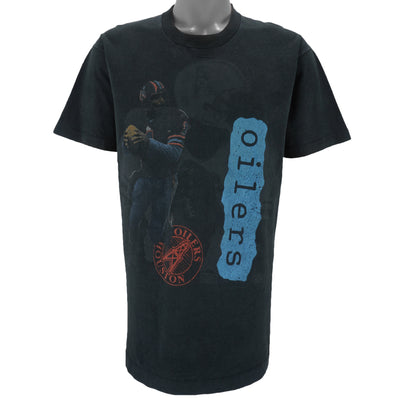 NFL (Salem) - Houston Oilers Warren Moon No.1 T-Shirt 1990s Large
