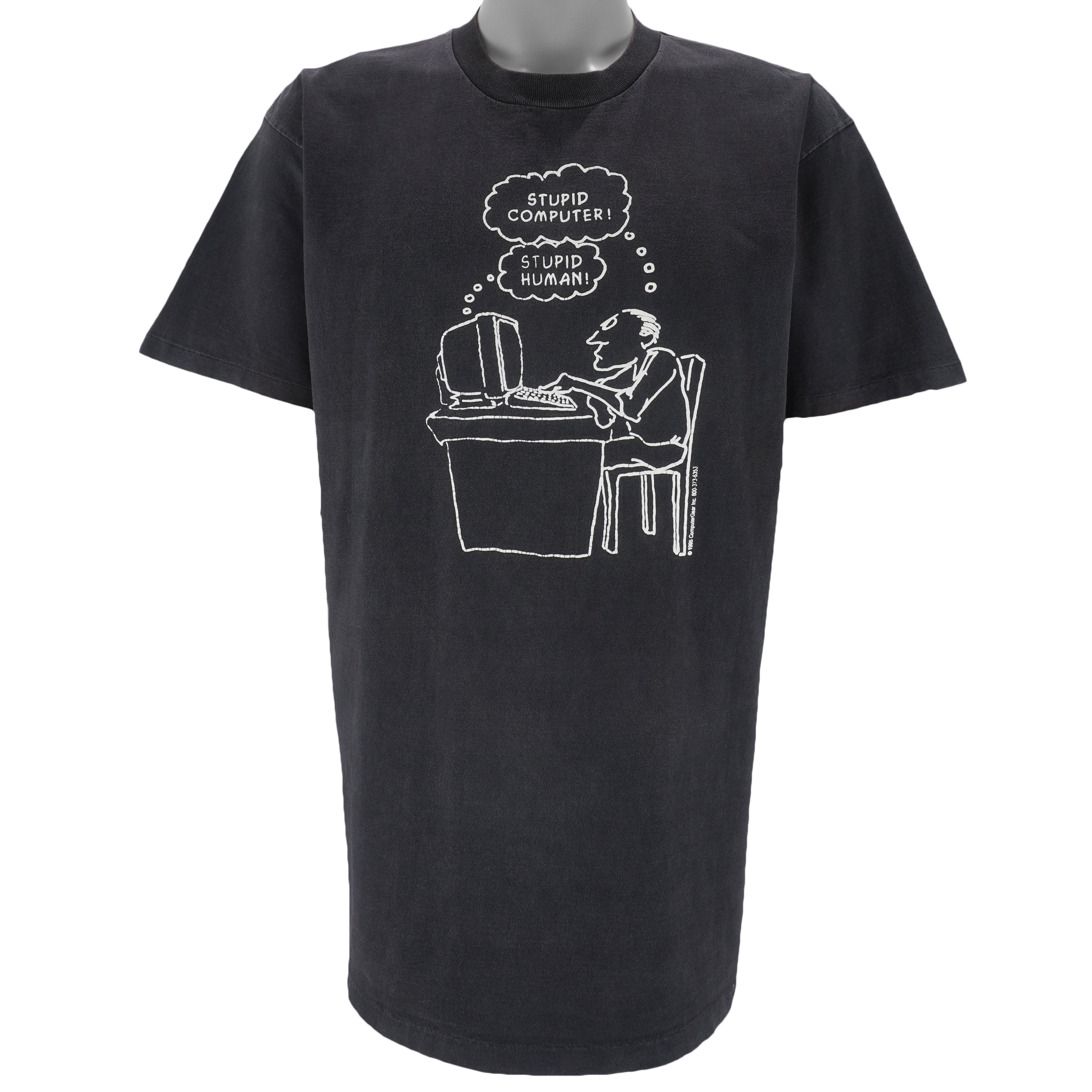 Vintage (Side) - Human VS Computer T-Shirt 1995 Large