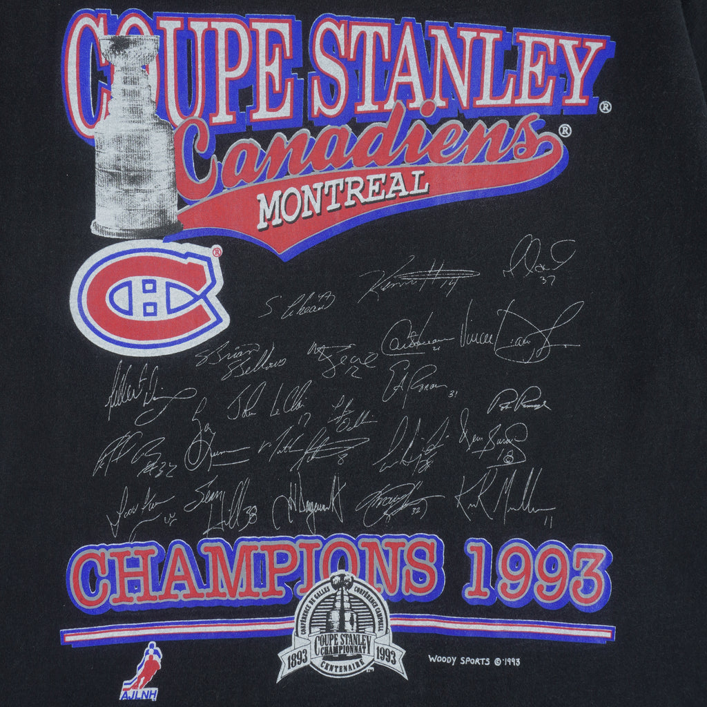 NHL (Woody Sports) - Montreal Canadiens Coupe Stanley T-Shirt 1993 Large vintage retro hockey