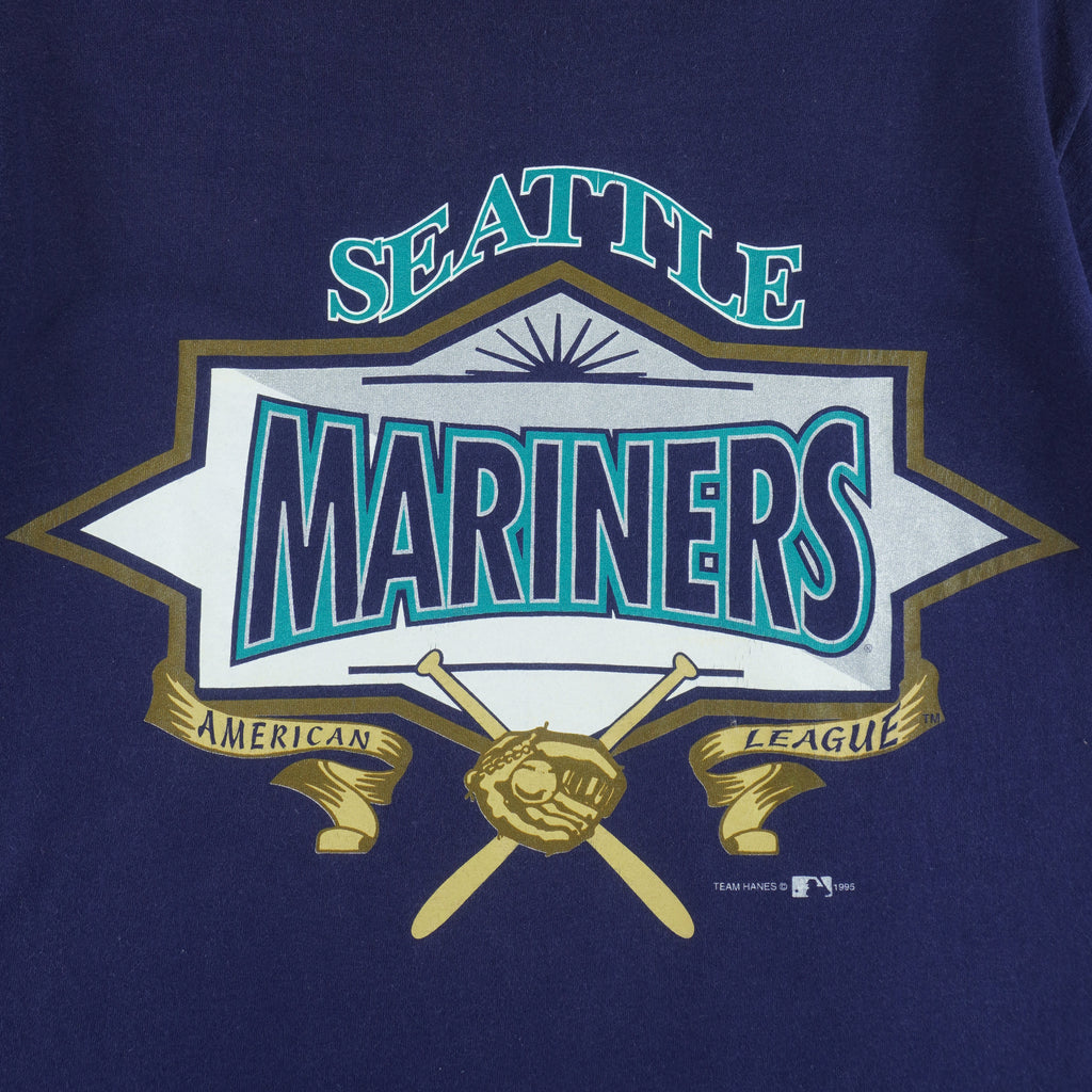 MLB (Team Hanes) - Seattle Mariners Baseball T-Shirt 1995 Medium vintage retro baseball