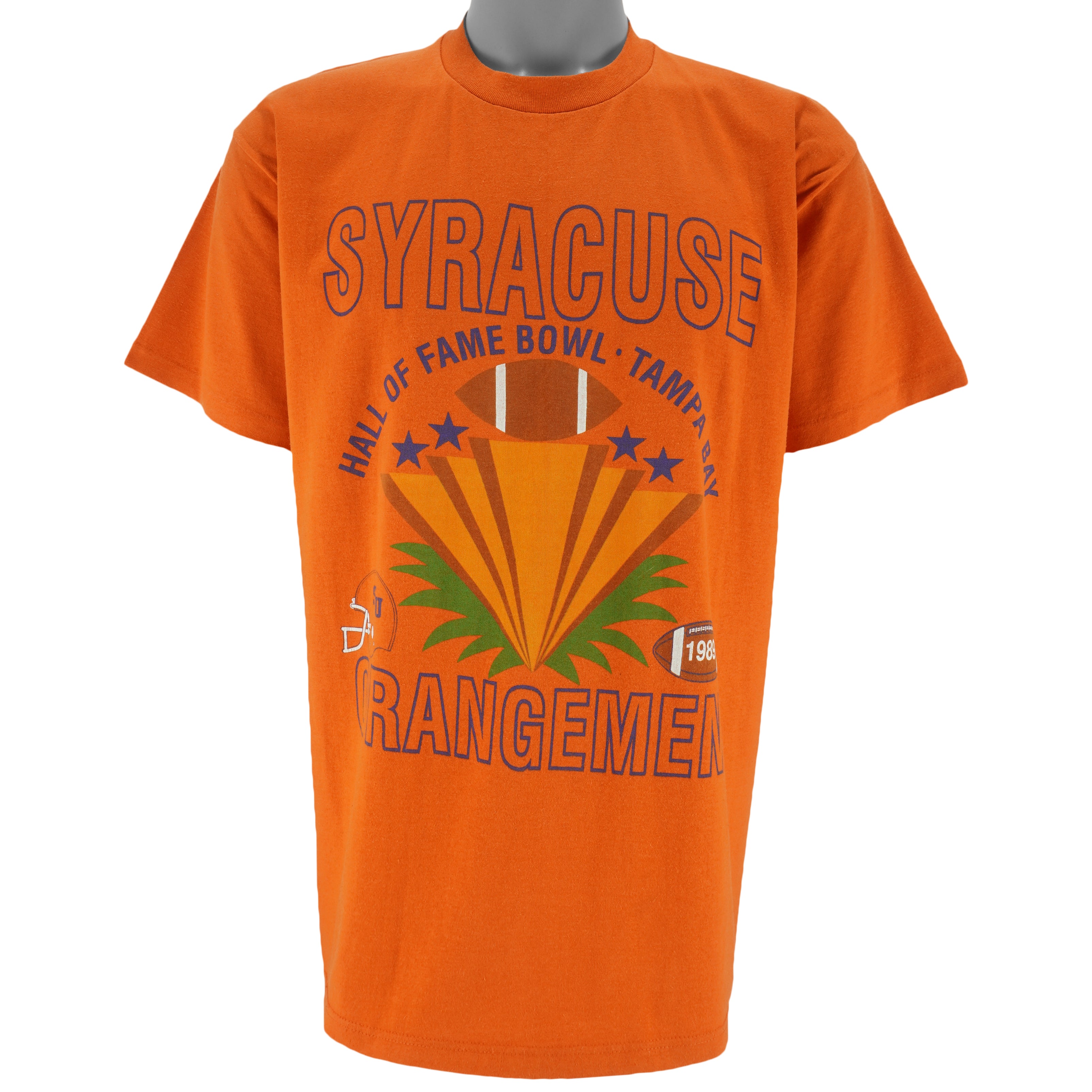 NCAA - Syracuse Orangemen Hall Of Fame Bowl T-Shirt 1989 Large vintage retro football college
