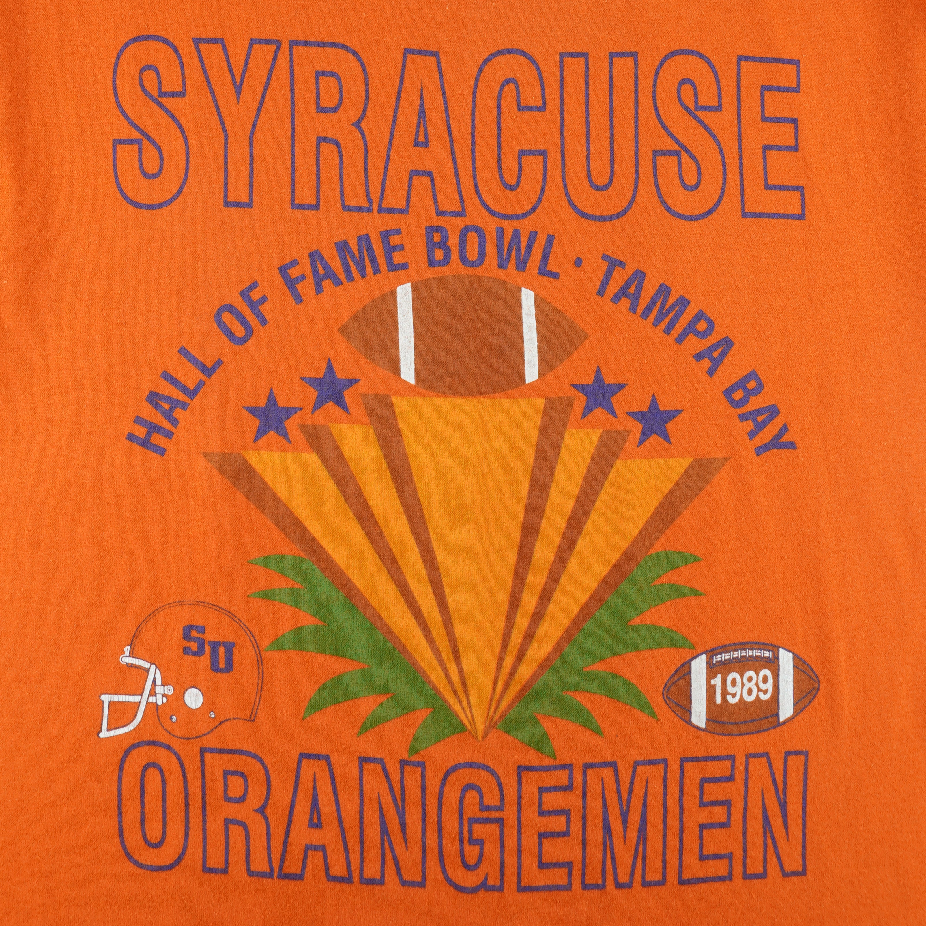 NCAA - Syracuse Orangemen Hall Of Fame Bowl T-Shirt 1989 Large vintage retro football college