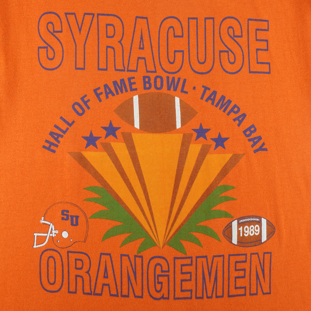 NCAA - Syracuse Orangemen Hall Of Fame Bowl T-Shirt 1989 Large vintage retro football college