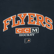 NHL (CCM) - Philadelphia Flyers Big Logo Crew Neck Sweatshirt 2000s Large