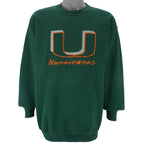 NCAA - Miami Hurricane Crew Neck Sweatshirt 1990s Large