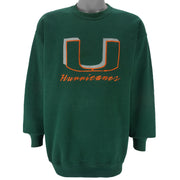 NCAA - Miami Hurricane Crew Neck Sweatshirt 1990s Large