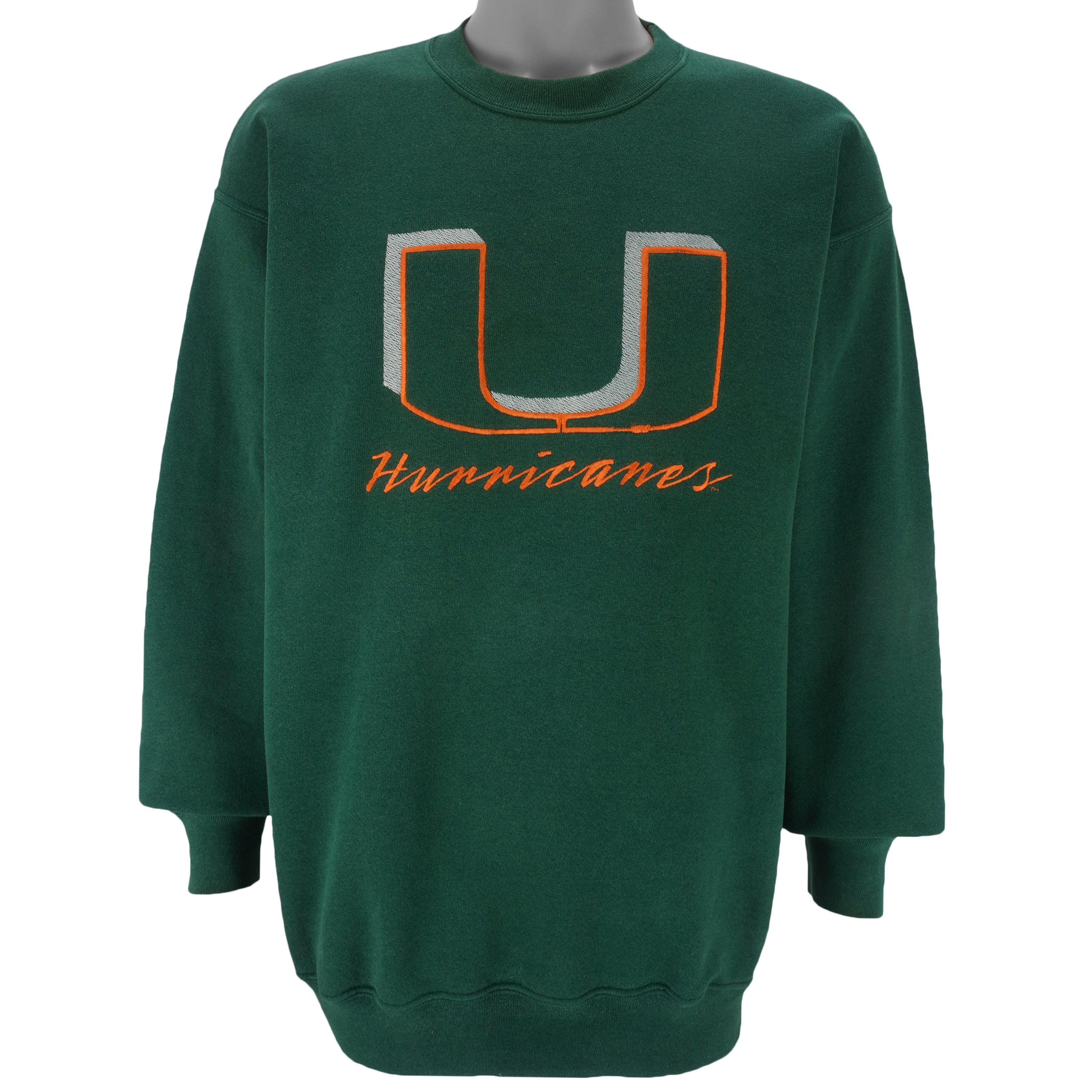 NCAA - Miami Hurricane Crew Neck Sweatshirt 1990s Large