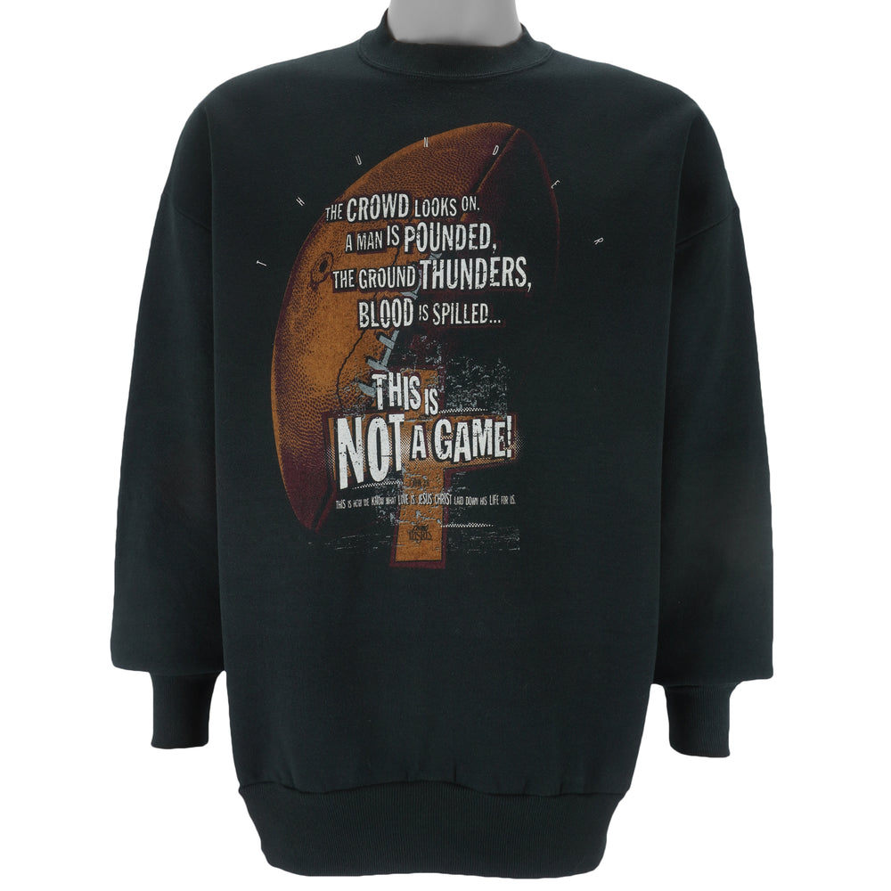 Vintage (Jerzees) - Football This Is Not A Game Crew Neck Sweatshirt 1990s X-Large Vintage retro