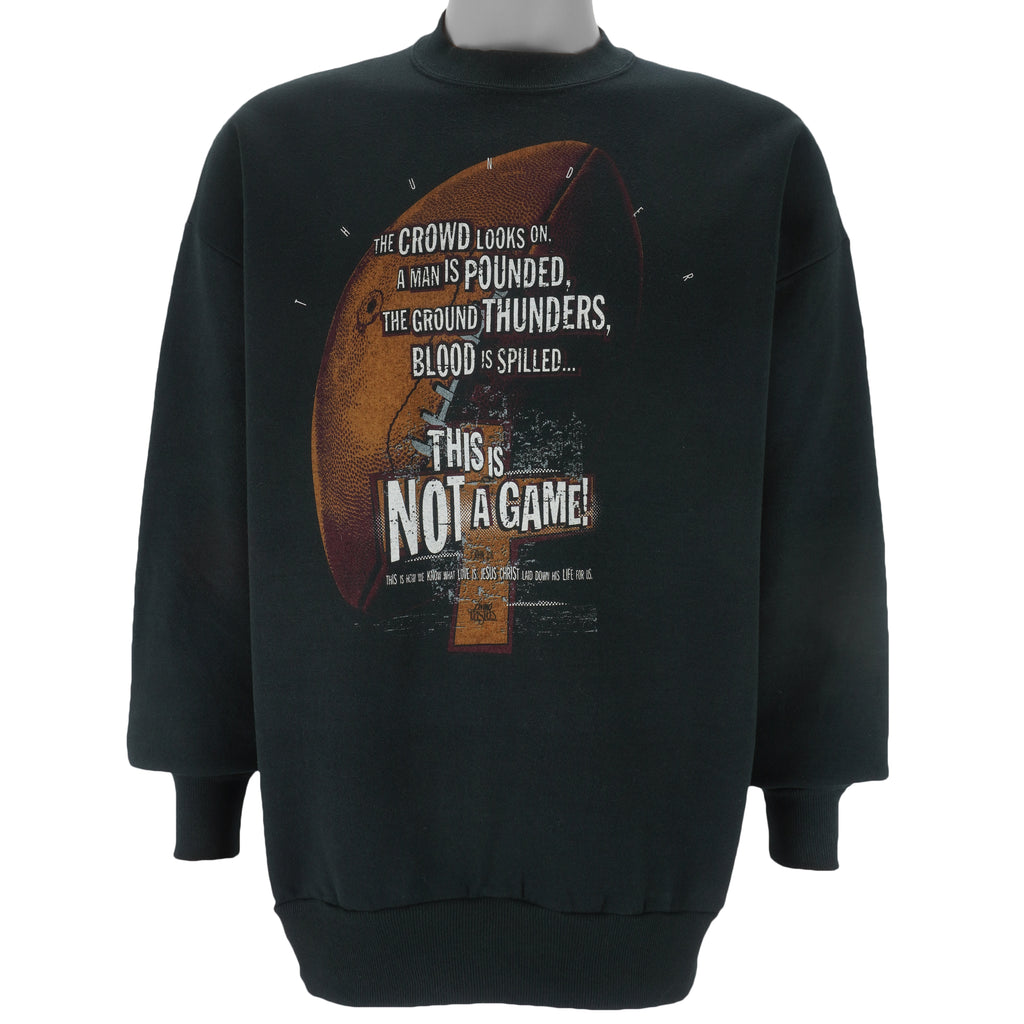 Vintage (Jerzees) - Football This Is Not A Game Crew Neck Sweatshirt 1990s X-Large Vintage retro