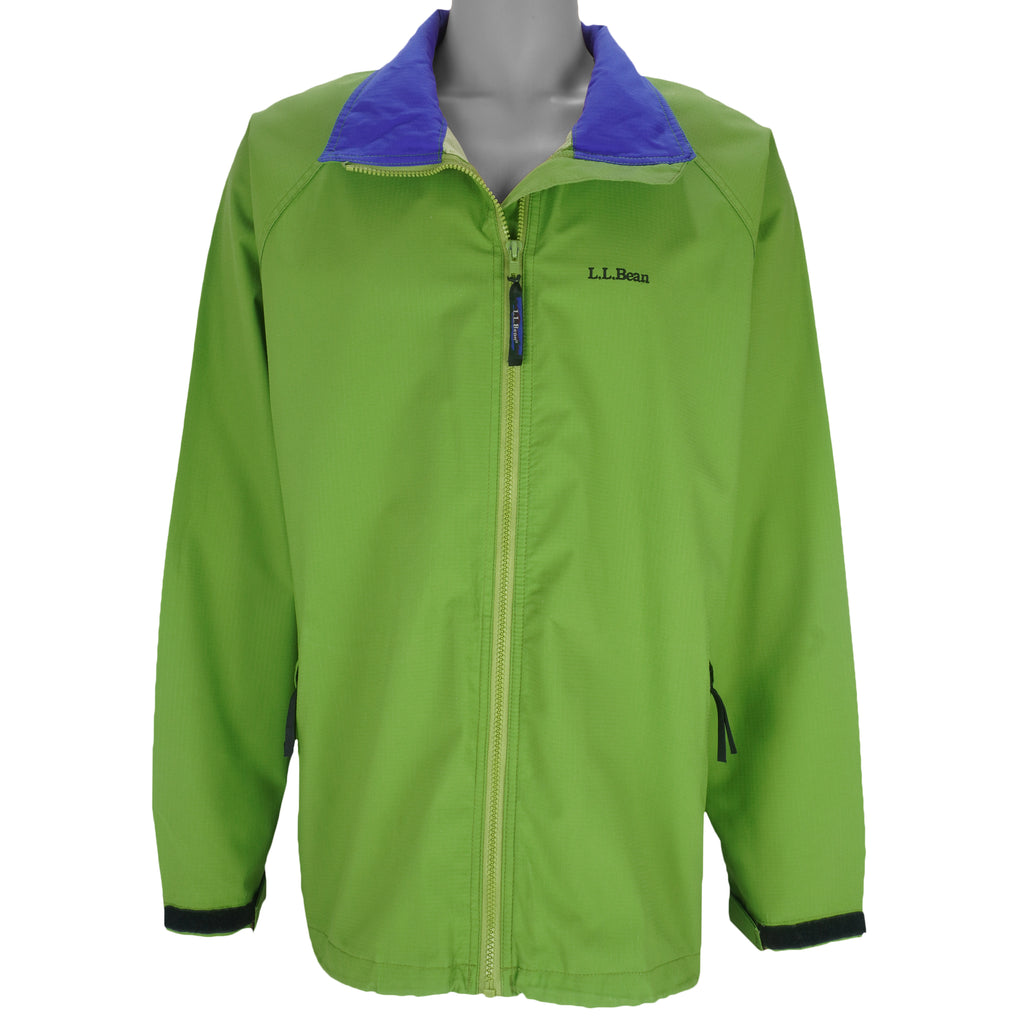 LL Bean - Light Green Windbreaker 1990s X-Large