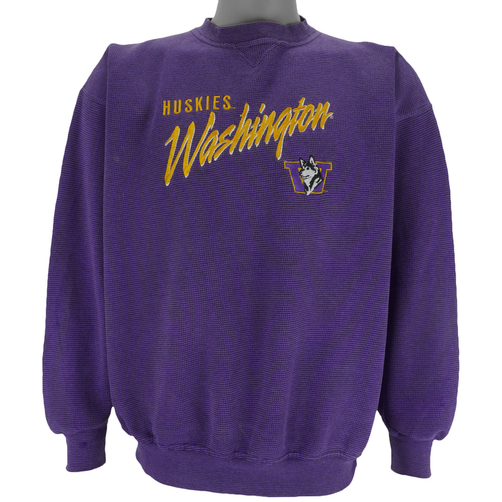 NCAA (CS) - Washington Huskies Embroidered Crew Neck Sweatshirt 1990s Medium vintage retro college