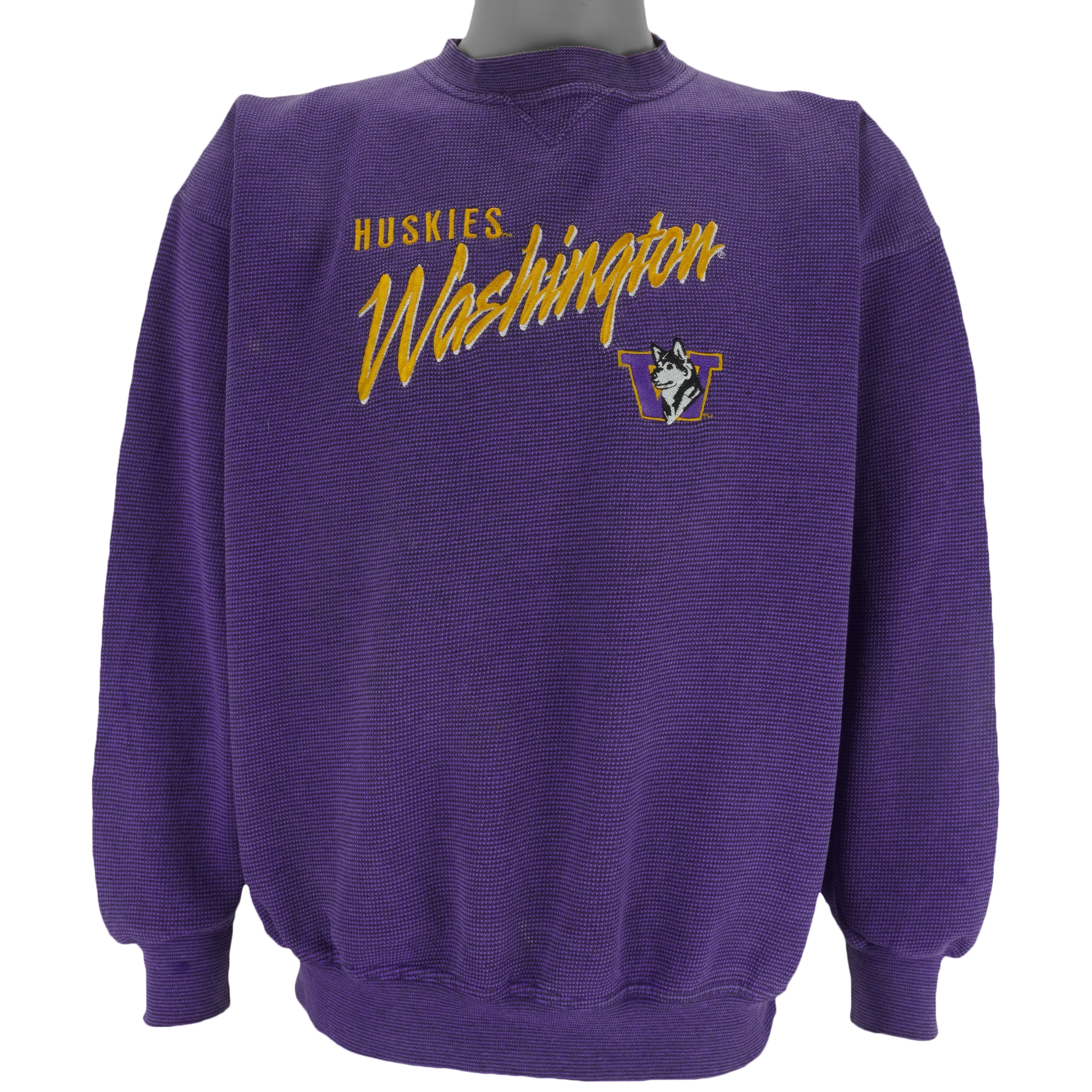NCAA (CS) - Washington Huskies Embroidered Crew Neck Sweatshirt 1990s Medium vintage retro college