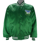 NHL (Swingster) - Hartford Whalers Satin Jacket 1990s X-Large Vintage Retro Hockey