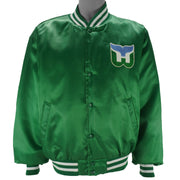 NHL (Swingster) - Hartford Whalers Satin Jacket 1990s X-Large Vintage Retro Hockey