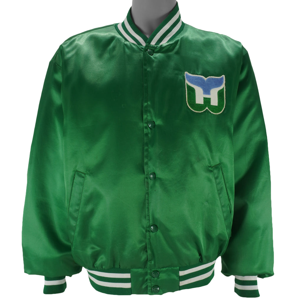 NHL (Swingster) - Hartford Whalers Satin Jacket 1990s X-Large Vintage Retro Hockey