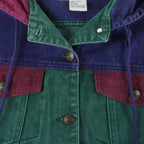 Vintage - Jordache Jeans Wear Hooded Denim Jacket 1990s Large