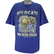 NCAA (Jerzees) - Kentucky Wildcats Big Blue Storm T-Shirt 1997 X-Large vintage retro basketball