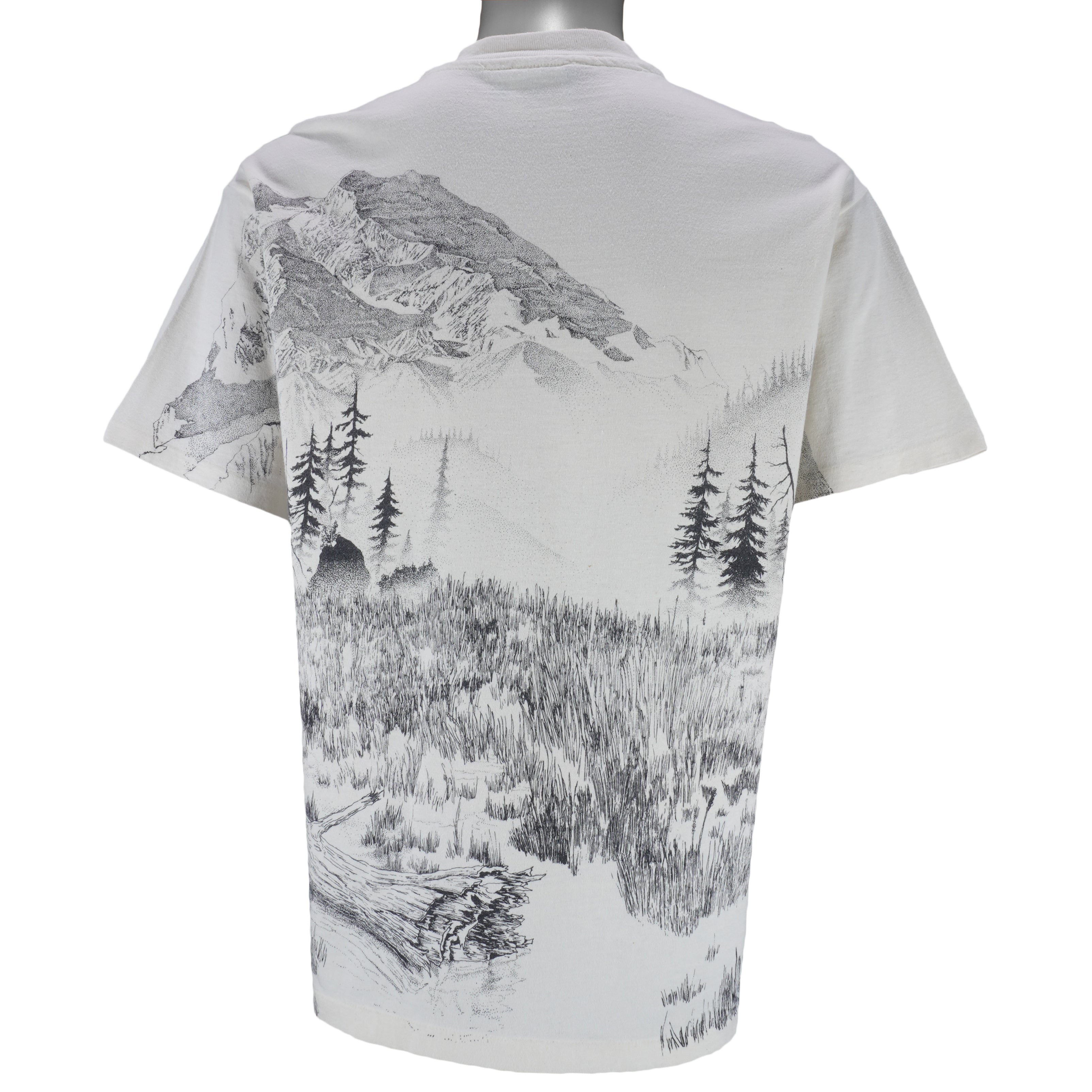 Vintage - Bald Eagle Animal All Over Print T-Shirt 1990s Large