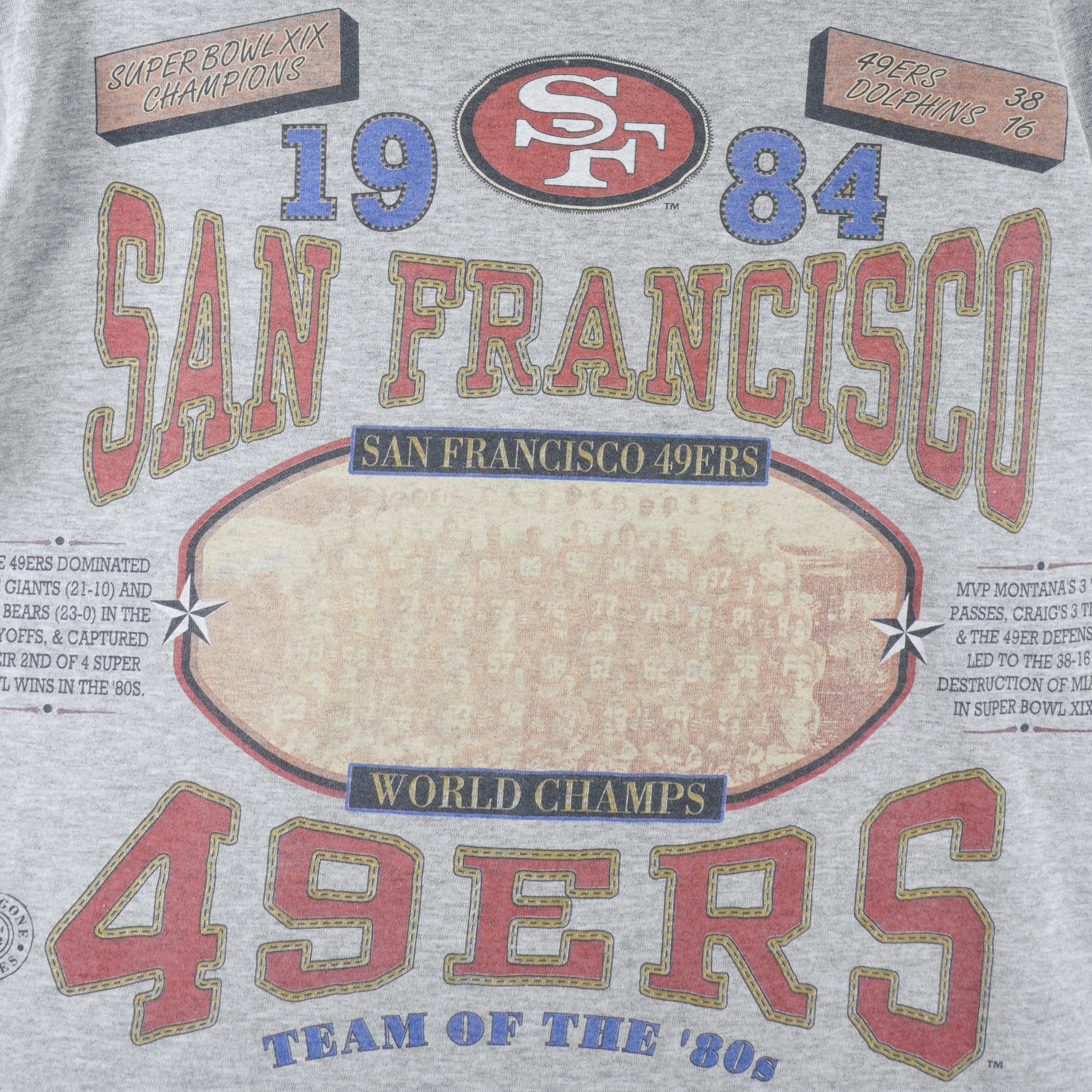 NFL (Long Gone) - San Francisco 49ers Team Of The 80s T-Shirt 1992 X-Large vintage retro football