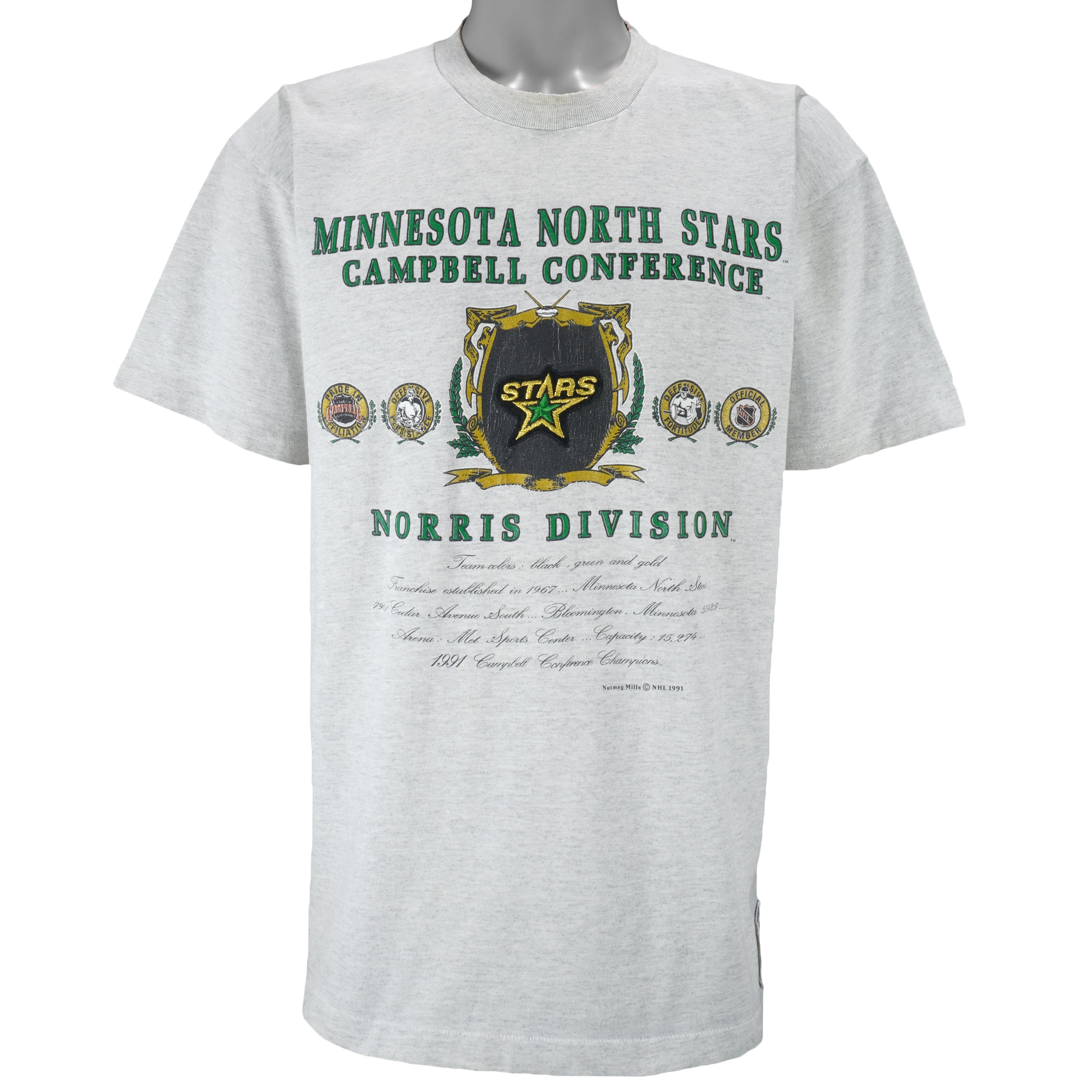 NHL (Nutmeg) - Minnesota North Stars Norris Division T-Shirt 1990s X-Large