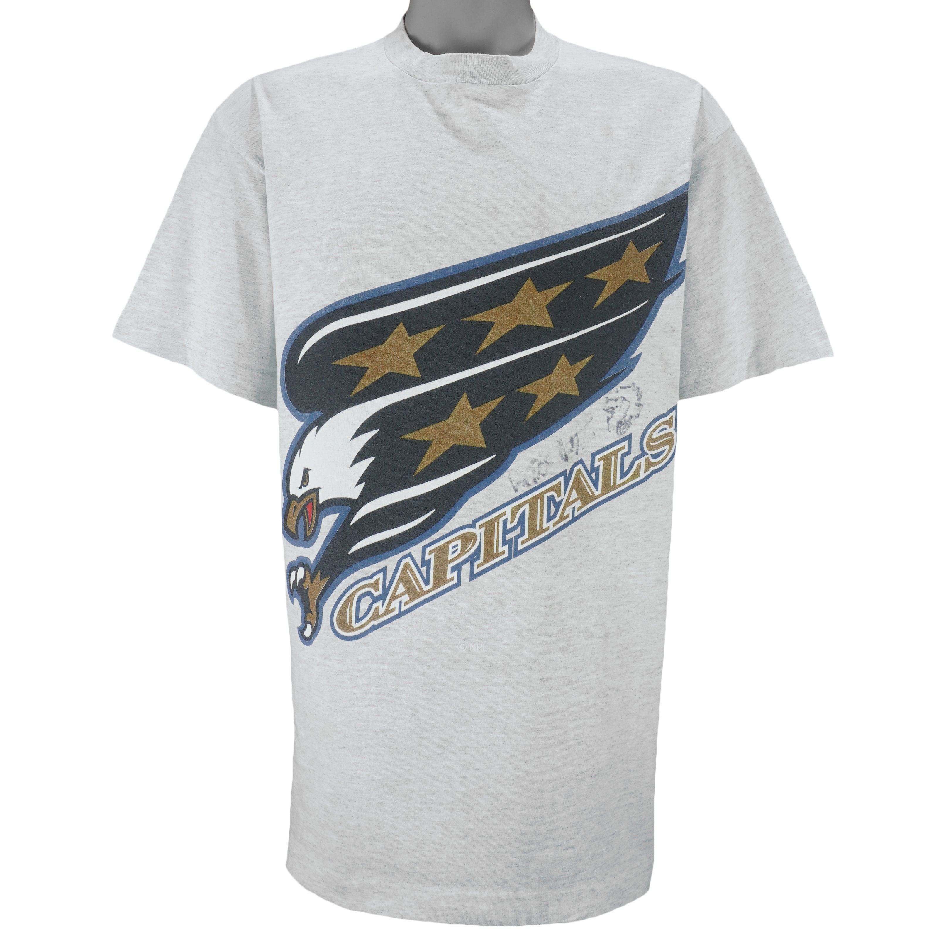 Starter - Washington Capitals Autographed T-Shirt 1990s Large vintage retro hockey