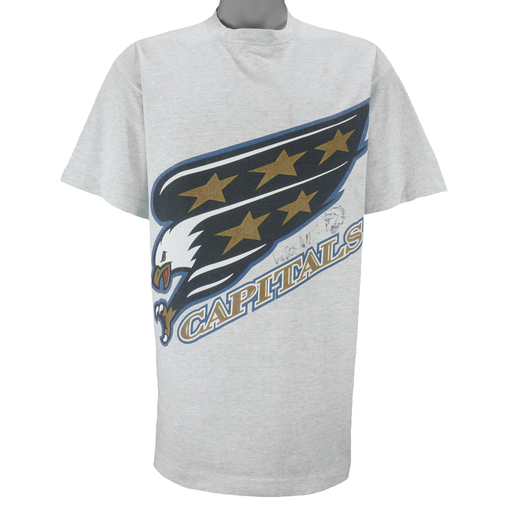 Starter - Washington Capitals Autographed T-Shirt 1990s Large vintage retro hockey