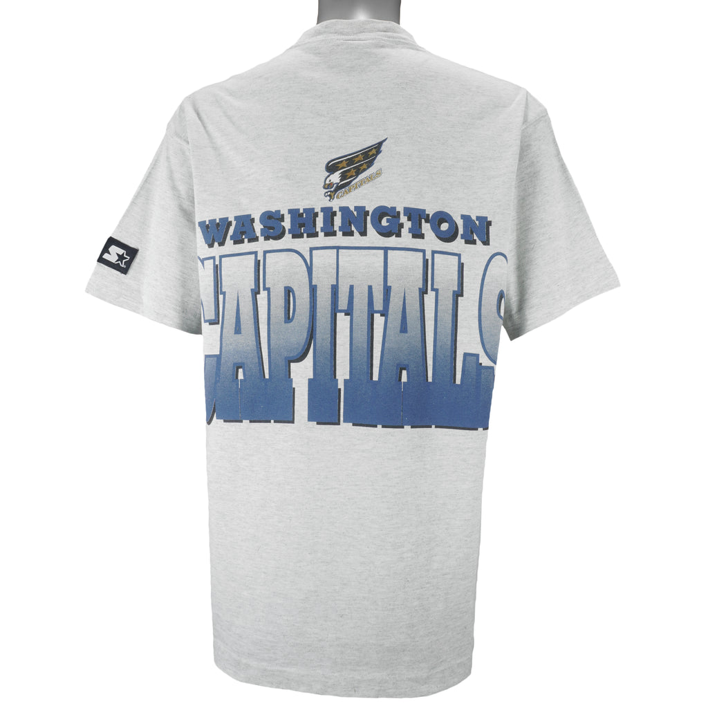 Starter - Washington Capitals Autographed T-Shirt 1990s Large vintage retro hockey