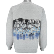 Vintage (San Segal) - Modesto Horses Animal Print Crew Neck Sweatshirt 1990 Large