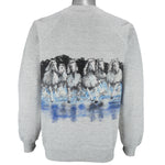 Vintage (San Segal) - Modesto Horses Animal Print Crew Neck Sweatshirt 1990 Large