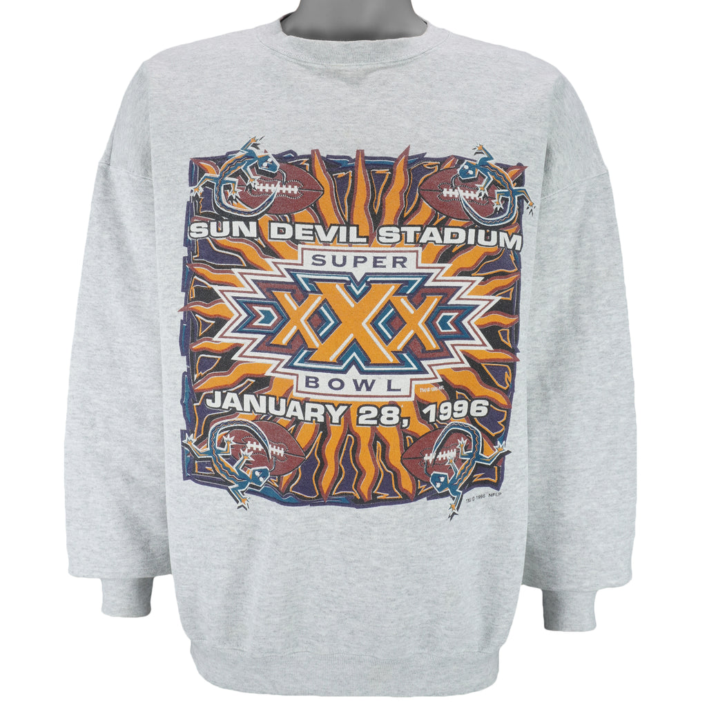 NFL (Logo Athletic) - Super Bowl Sun Devil Stadium Crew Neck Sweatshirt 1996 Large