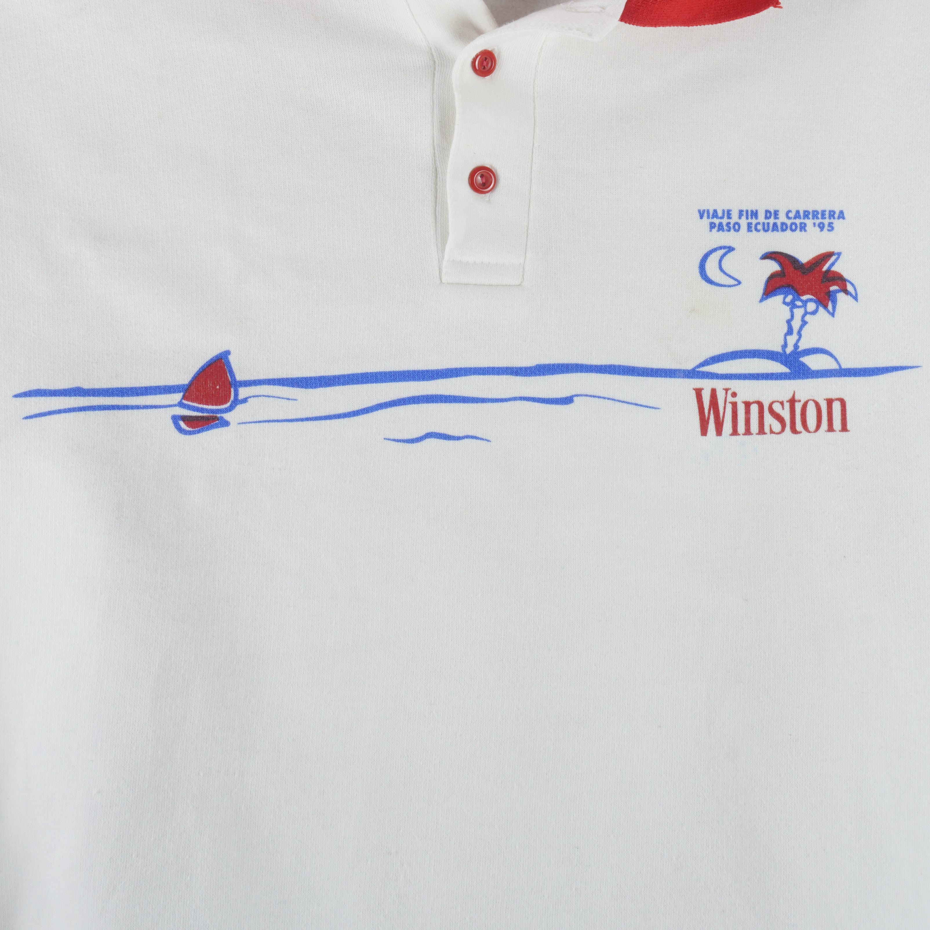 Vintage - Winston Trip'95 Is On Collared Sweatshirt 1995 Large