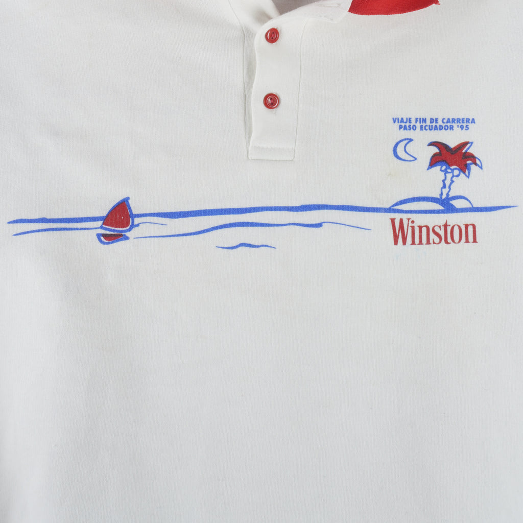 Vintage - Winston Trip'95 Is On Collared Sweatshirt 1995 Large
